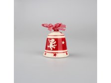 Zvonek závěsný 8,5cm červený keramika