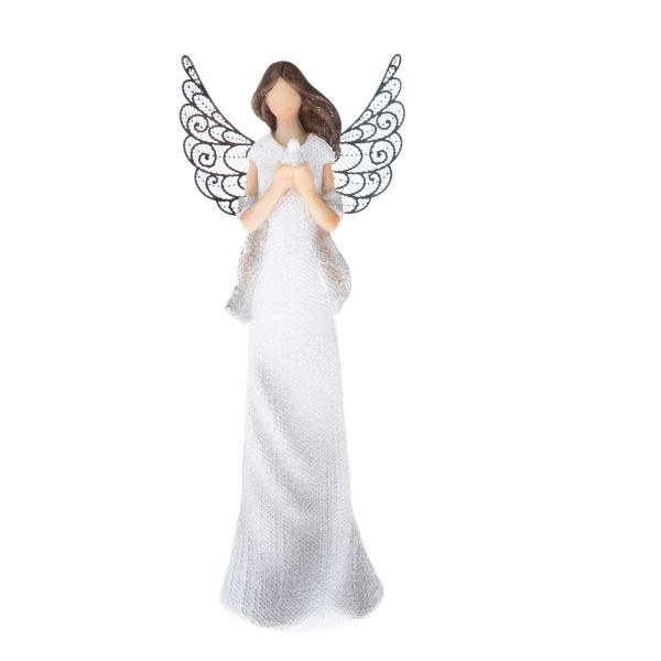 Anděl s holubicí 19cm,polyresin - Domácnost a úklid bytové dekorace,textilní doplňky