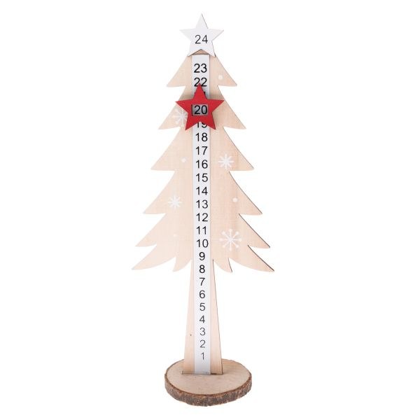 Adventní kalendář STROM 30cm natur,dřevo - Domácnost a úklid Vánoce