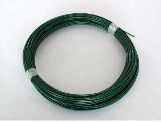 Drát napínací 2,5/3,5mm 52m PVC zelený 6005 Drát napínací 2,5/3,5mm 52m PVC zelený 6005 - Pletiva, vázací drát,sloupky...