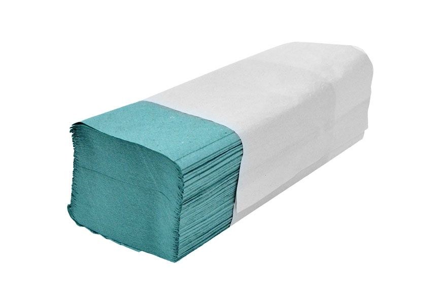 Ručník ZZ zelený/šedý 22x25 /karton 20ks - Průmyslový a hygienický program papírové ručníky, utěrky, kapesníky