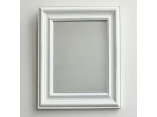 Zrcadlo 29x34cm bílé, rám dřevo