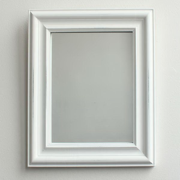 Zrcadlo 29x34cm bílé, rám dřevo Zrcadlo 29x34cm bílé, rám dřevo - Domácnost a úklid potřeby a pomůcky pro domácnost