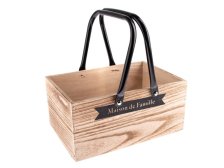 Bedýnka 30x20x14cm s uchy, dřevo/kov