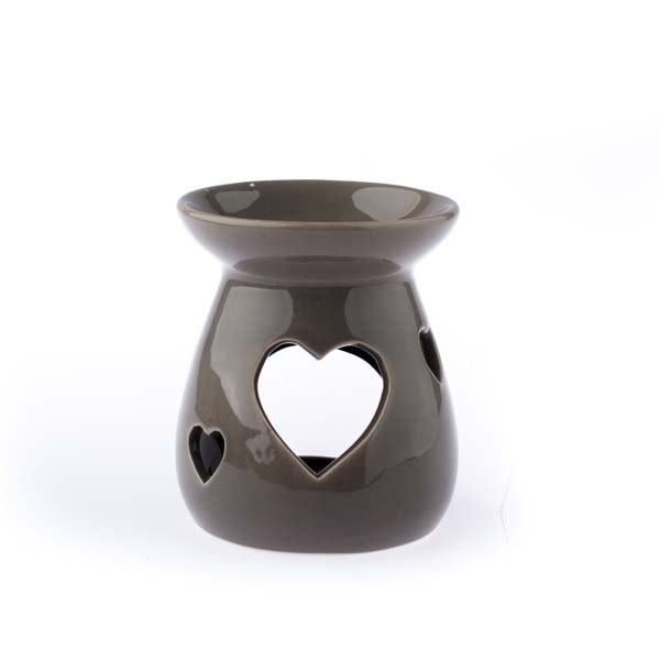 Aromalampa Srdce 11cm tmavá,keramika - Domácnost a úklid bytové dekorace,textilní doplňky