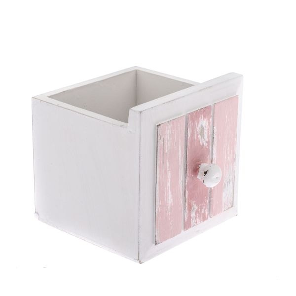 Květináč 12x12cm bílo/růžový, dřevo Květináč 12x12cm bílo/růžový, dřevo - Domácnost a úklid bytové dekorace, textilní doplňky