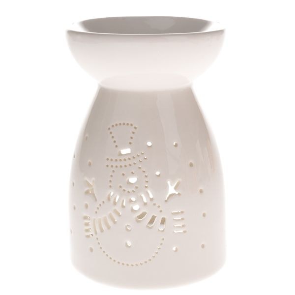 Aromalampa Sněhulák 14cm bílá,porcelán - Domácnost a úklid Vánoce
