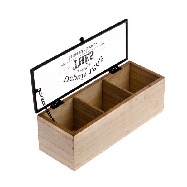 Krabička na čaj dřevěná 22,5x8x7cm - Kuchyně skladování a zavařování potravin a nápojů