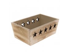 Bedýnka dřevo Hvězdy 20x8x13cm natur