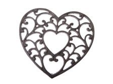 Podložka pod hrnec Srdce 18cm tmavá, litina