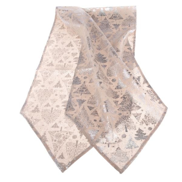 Běhoun 32x140cm Stříbrný potisk textil - Domácnost a úklid Zima + Vánoce