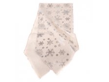 Běhoun 32x140cm Stříbrné vločky bílý