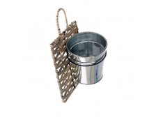 Květináč nástěnný dřevo/kov