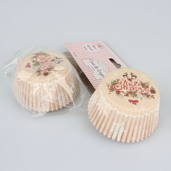 Košíček na peč. 50ks/7x3cm Vánoční, papír - Domácnost a úklid Zima + Vánoce