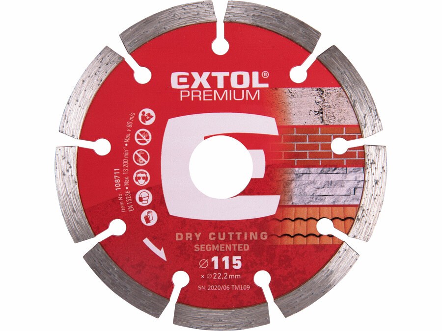 Kotouč řez.diam.115mm segment Extol Premium - Kotouče řezné