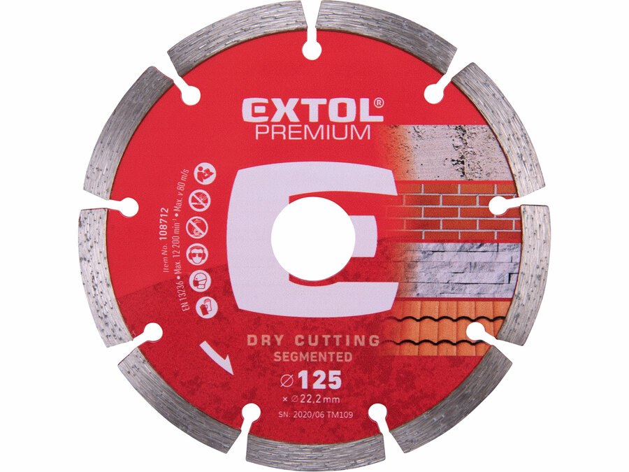 Kotouč řez.diam.125mm segment Extol Premium - Kotouče řezné