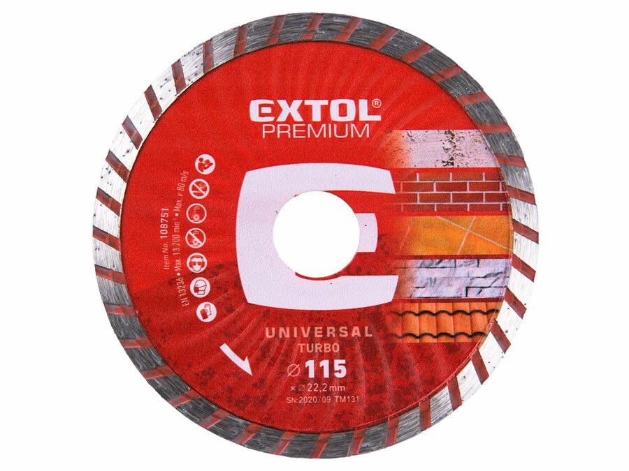 Kotouč řez.diam.115mm turbo Extol Premium Kotouč řez.diam.115mm turbo Extol Premium - Kotouče řezné