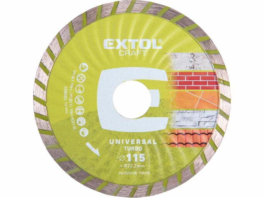 Kotouč řez.diam.115mm turbo Extol Craft Kotouč řez.diam.115mm turbo Extol Craft - Kotouče řezné