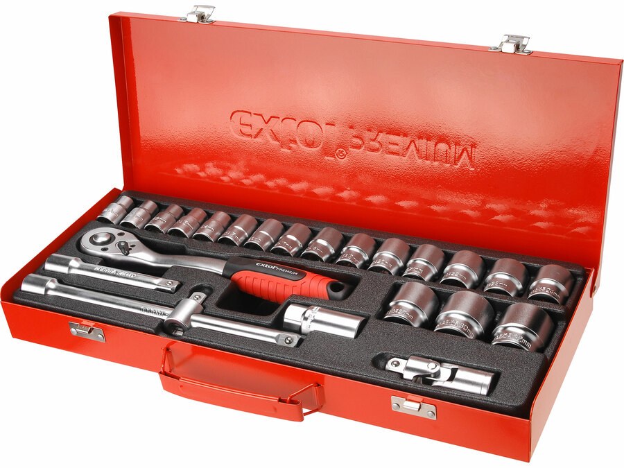Sada nástrč.hlavic 1/2" 24ks Extol Premium - Dům a dílna ruční nářadí, organizery