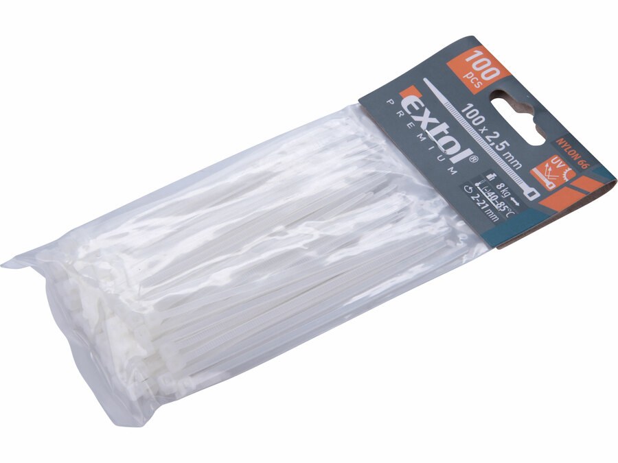 Pásky stah.100x2,5mm/100ks bílé Pásky stah.100x2,5mm/100ks bílé - Dům a dílna ruční nářadí, organizery