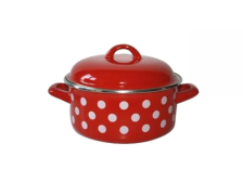 Rendlík+pokl.16cm/1,5l Puntík červený, smalt