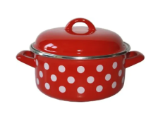 Rendlík+pokl.18cm/2l Puntík červený smalt