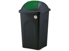 Koš na odpadky 60l Multipat výklopný černo/zelený