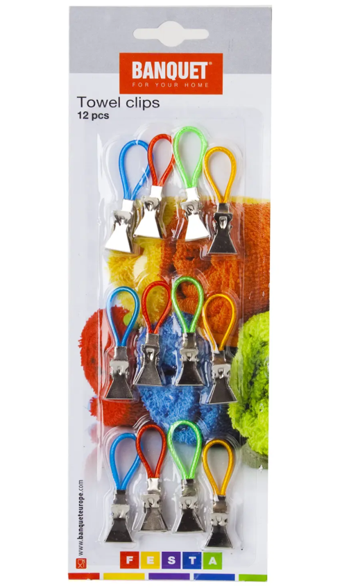 Poutko na utěrky 12ks, kov - Domácnost a úklid potřeby a pomůcky pro domácnost