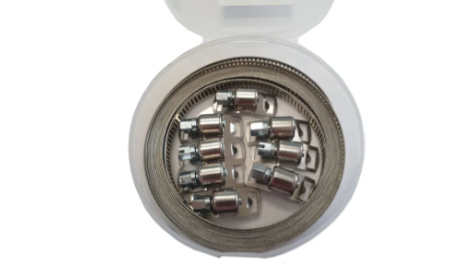 Spona hadic.BSF 8mm/3m+8zámků W2B, nerez Spona hadic.BSF 8mm/3m+8zámků W2B, nerez - Závitové tyče, hlazenka, trubka třmeny, objímky, spony