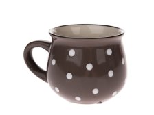 Hrnek s puntíky 230ml šedý, keramika