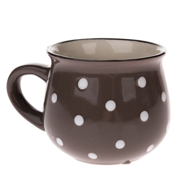 Hrnek s puntíky 230ml šedý, keramika - Kuchyně stolování