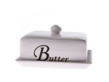 Máslenka 16,5x12cm BUTTER bílá, keramika