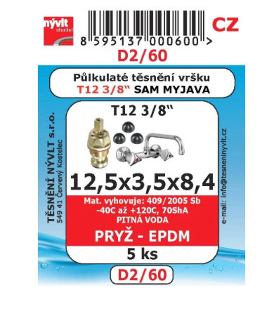 Těsnění 5ks 3/8" do sedýlek D2/60 půlkulaté Těsnění 5ks 3/8" do sedýlek D2/60 půlkulaté - Domácnost a úklid potřeby a pomůcky pro domácnost