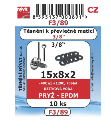 Těsnění 10ks 3/8" na převleč.matici, guma - Domácnost a úklid potřeby a pomůcky pro domácnost