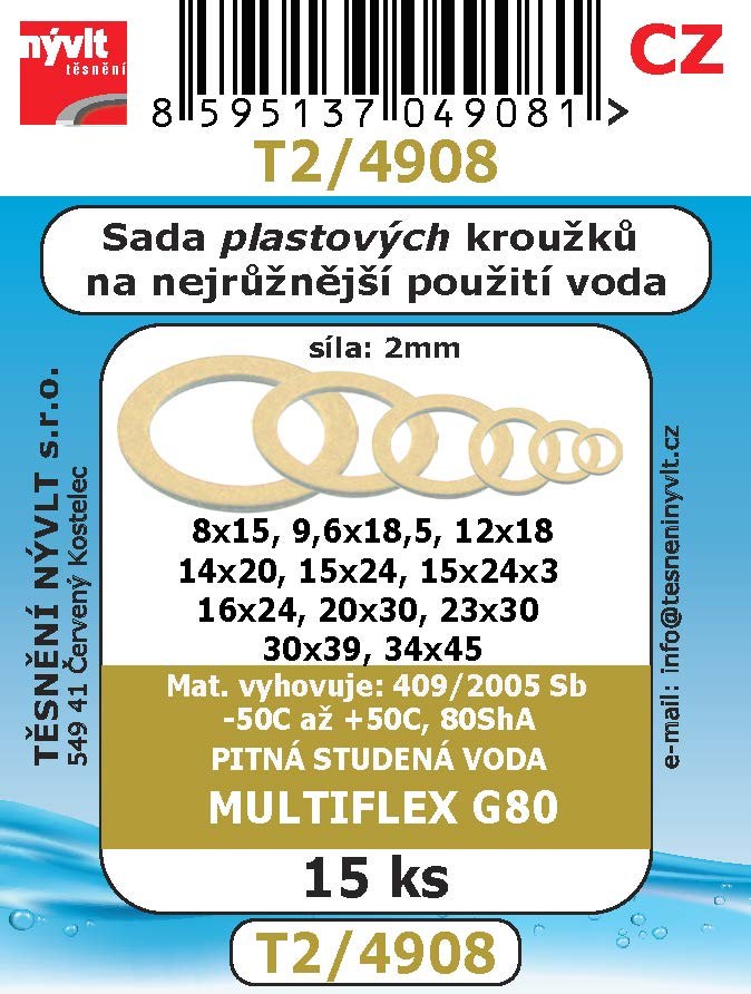 T2/4908 sada PH kroužků Multiflex G80 15ks - Domácnost a úklid potřeby a pomůcky pro domácnost