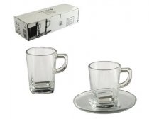 Šálek+podšálek sklo 80ml Carre