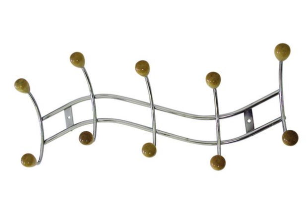 Věšák 5 háčků 44cm dřevo/cr.drát Věšák 5 háčků 44cm dřevo/cr.drát - Domácnost a úklid potřeby a pomůcky pro domácnost