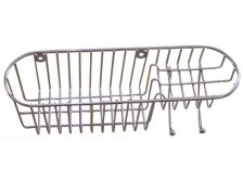 Polička s háčky 35x11x11cm Cr drát