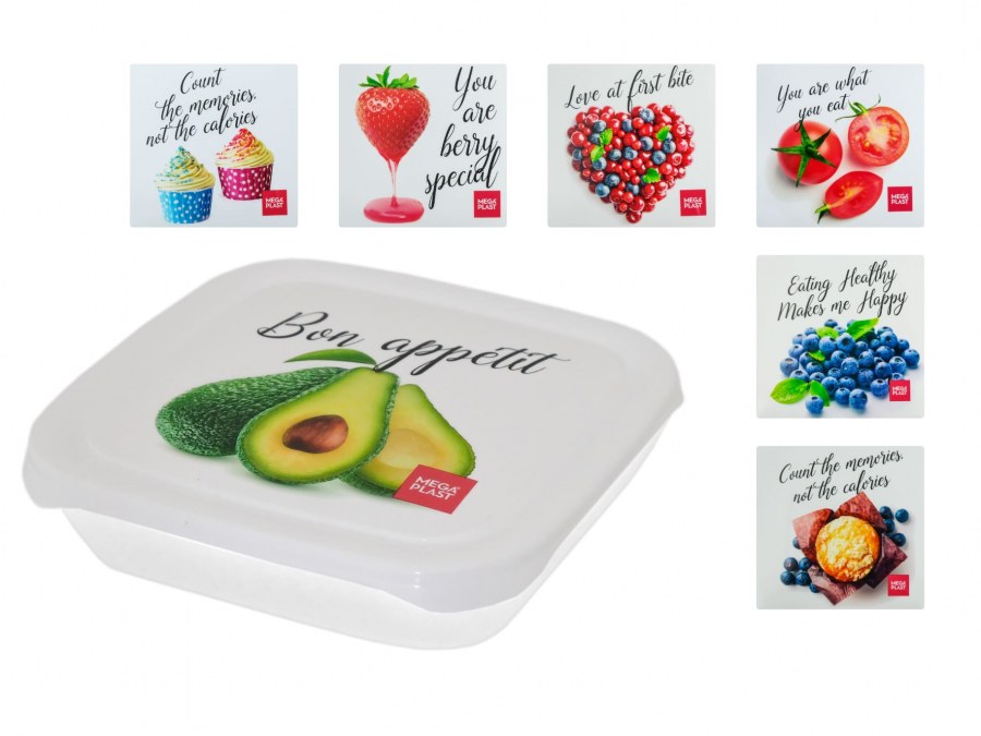 Dóza 0,5l Food 16x16x4,5cm Dóza 0,5l Food 16x16x4,5cm - Kuchyně skladování a zavařování potravin a nápojů