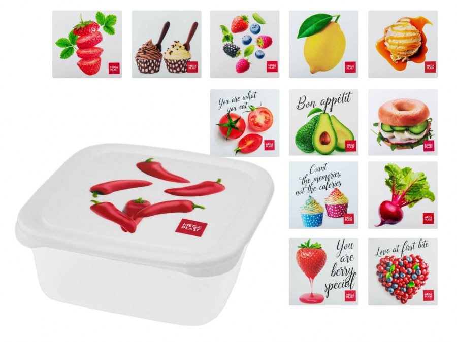 Dóza 1l Food 16x16x6,5cm Dóza 1l Food 16x16x6,5cm - Kuchyně skladování a zavařování potravin a nápojů