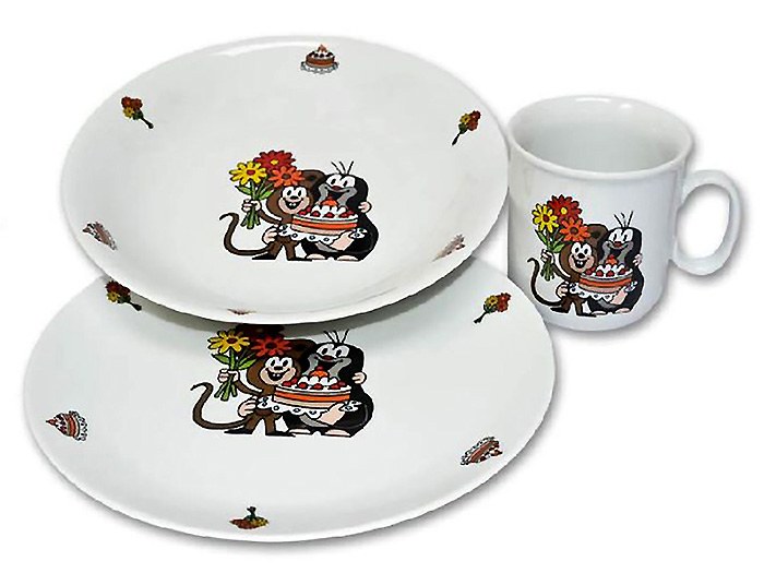 Sada jídelní dětská Krtek a dort, porcelán Sada jídelní dětská Krtek a dort, porcelán - Kuchyně stolování