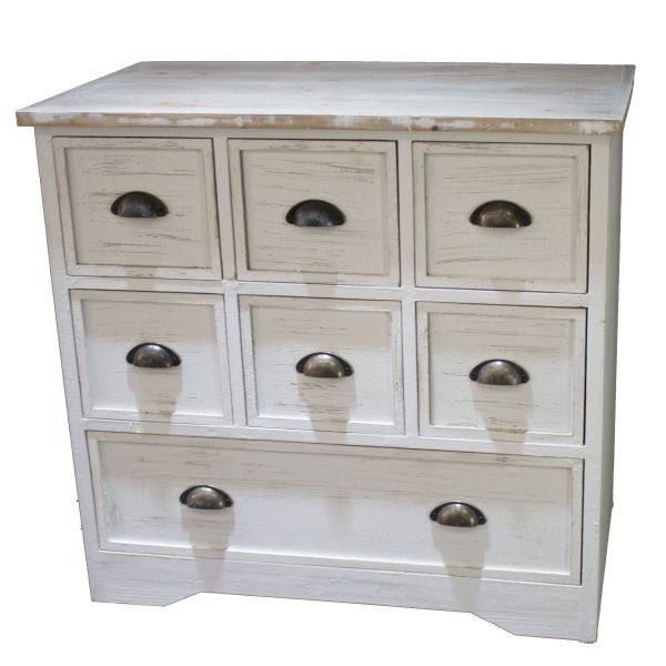Komoda 80x75x45cm dřevěná bílá - Domácnost a úklid drobný nábytek