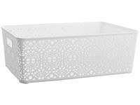 Košík 39x27x14cm bílý Monako XL Košík 39x27x14cm bílý Monako XL - Domácnost a úklid potřeby a pomůcky pro domácnost