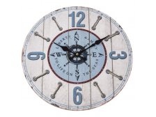 Hodiny dřevěné 33,8cm nástěnné Kompas