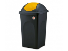 Koš na odpadky 60l Multipat výklopný černo/žlutý