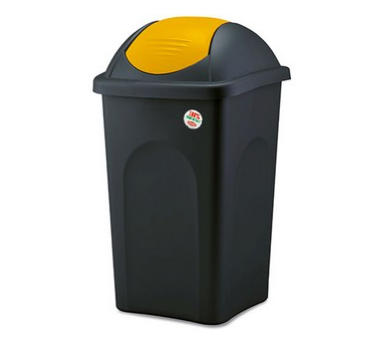 Koš na odpadky 60l Multipat výklopný černo/žlutý