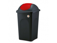 Koš na odpadky 60l Multipat výklopný černo/červený