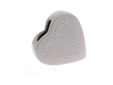 Zvlhčovač vzduchu 18cm Srdce béžové,keramika