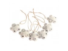 Kytička závěsná kov bílá malá