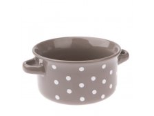 Miska s oušky 560ml béžová s puntíky, keramika